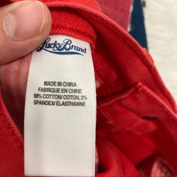 Lucky Brand Red Skinny Jeans Size 4/27 - Picture 5 of 6